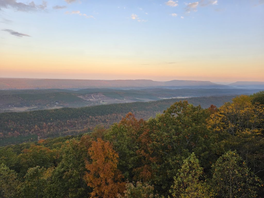 The Lodge on Lookout Mountain in Mentone, AL - fall sunrise