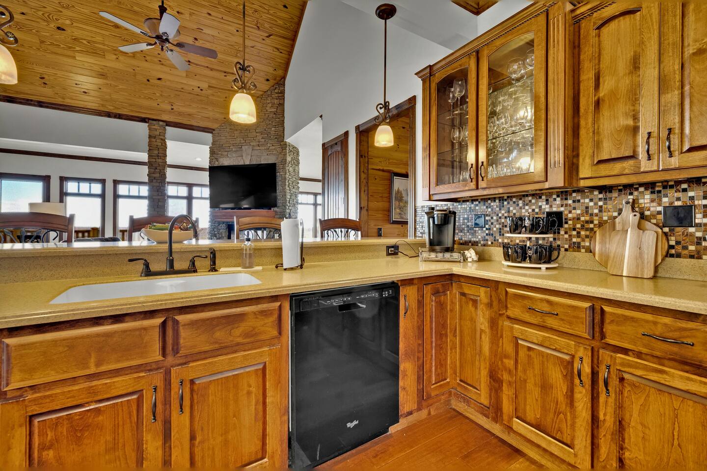 The Lodge on Lookout Mountain in Mentone, AL - kitchen island
